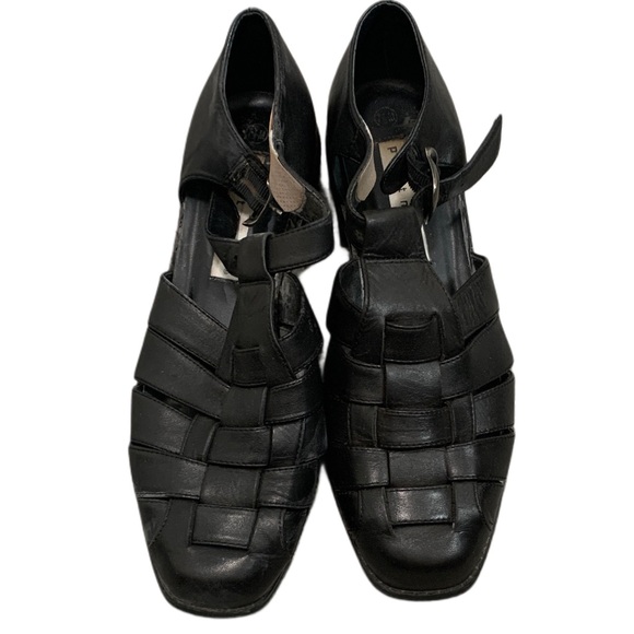 Vintage Shoes - Vintage Partners Black Woven Heels